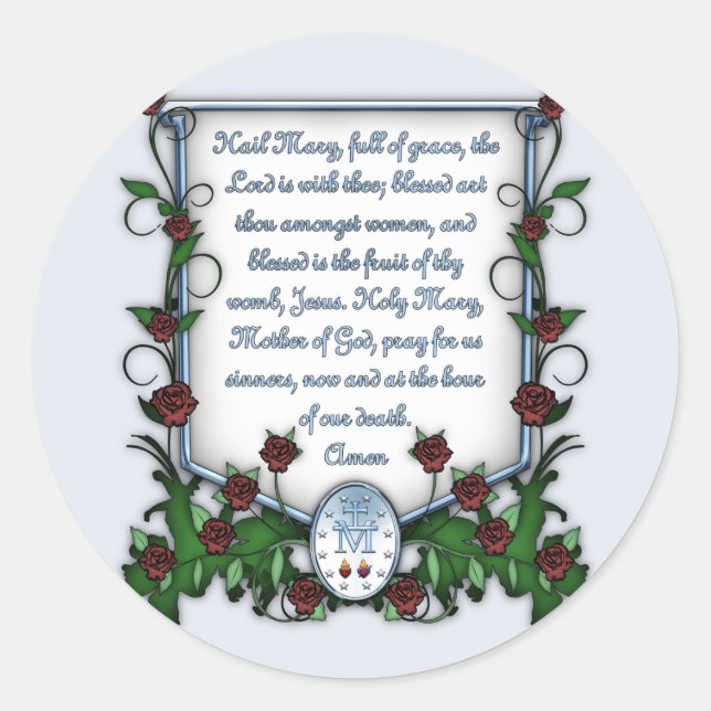 Hail Mary Classic Round Sticker (Front)