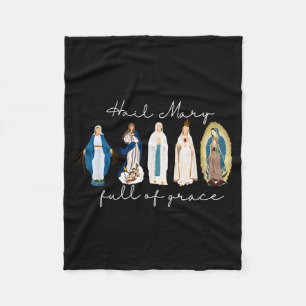 Hail Mary Full Of Grace, Blessed Virgin Mary, Bibl Fleece Blanket