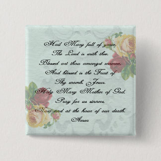 Hail Mary Prayer 15 Cm Square Badge