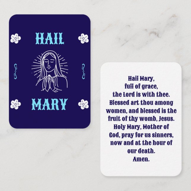 Hail Mary Prayer Card – Traditional Language (Front/Back)