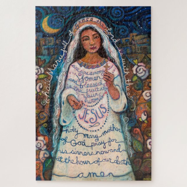 Hail Mary prayer contemplative puzzle (Vertical)