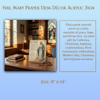 Hail Mary Prayer Desk Décor Acrylic 