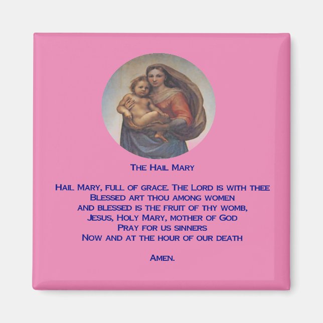 Hail Mary Prayer Magnet (Front)
