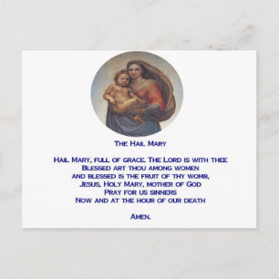 Hail Mary Prayer Postcard