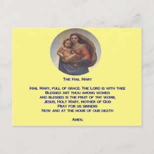 Hail Mary Prayer Postcard