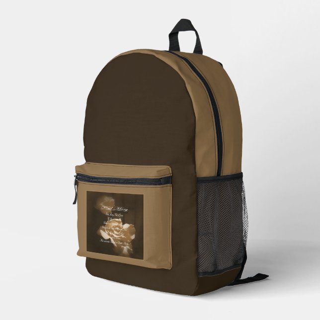 Hail Mary Prayer Printed Backpack (Back Corner Right)