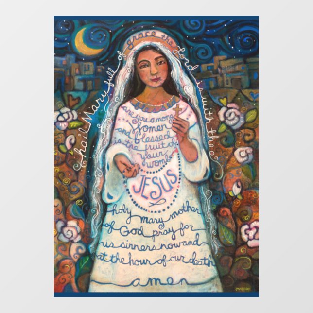 Hail Mary Prayer Window Cling (Sheet)