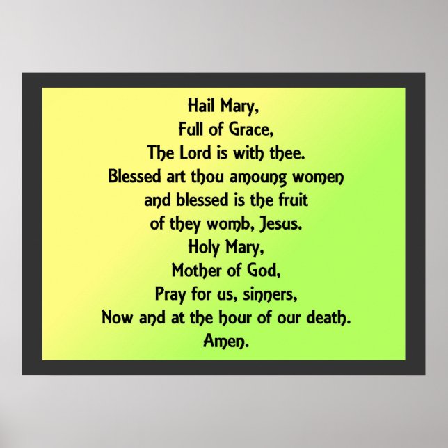Hail Mary Print Poster variety of papers sizes! (Front)