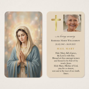 Hail Mary Religious Funeral Prayer Card
