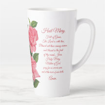Hail Mary Rose Prayer Latte Mug