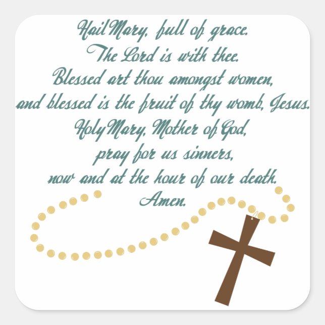 Hail Mary Square Sticker (Front)