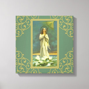 Hail Mary Star of the Sea Ave Maris Rosary Canvas Print