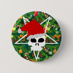 hail santa 6 cm round badge