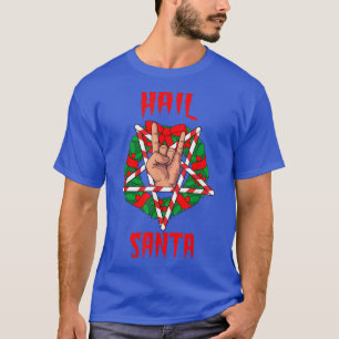Hail Santa Atheist Rock and Roll Heavy Metal Chri T-Shirt
