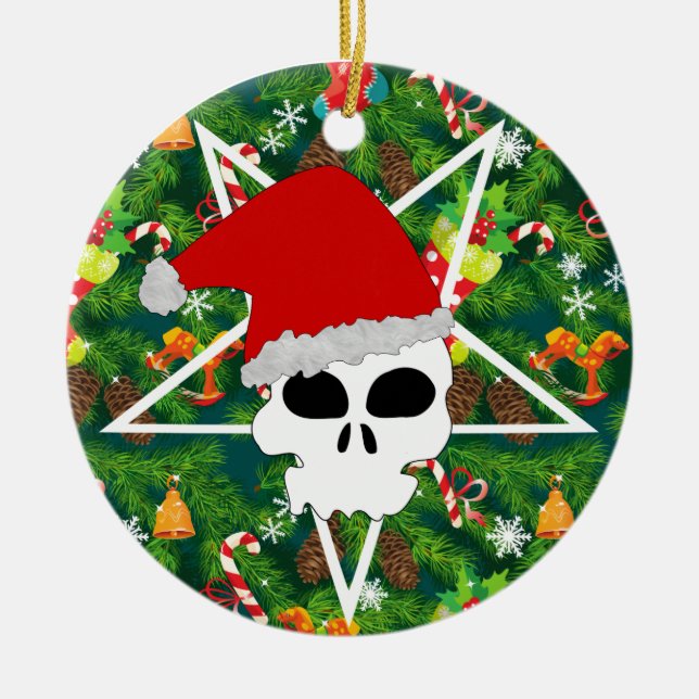 hail santa ceramic tree decoration (Front)