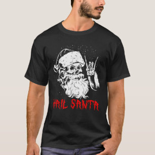 Hail Santa Funny Christmas Pajamas Heavy Metal Xma T-Shirt