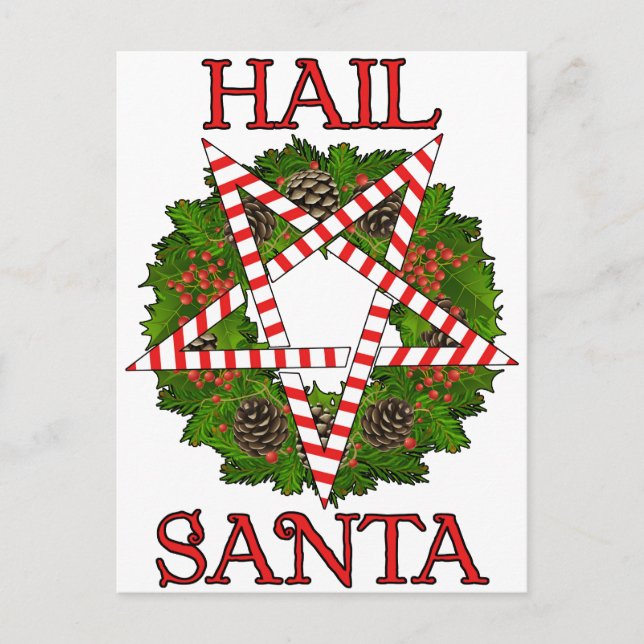 Hail Santa Holiday Postcard (Front)