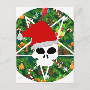 hail santa holiday postcard