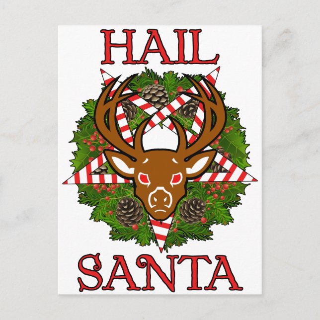 Hail Santa Holiday Postcard (Front)