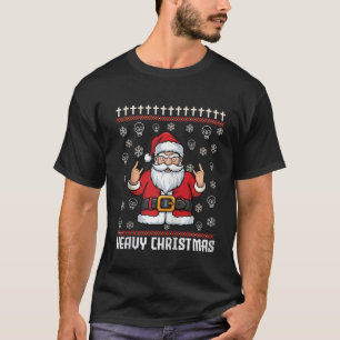 Hail Santa Pagan Happy Solstice Metal Christmas Sa T-Shirt