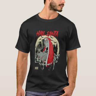 Hail Santa Retro Horror Ugly Christmas T-Shirt