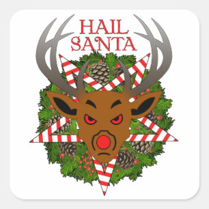 Hail Santa Square Sticker