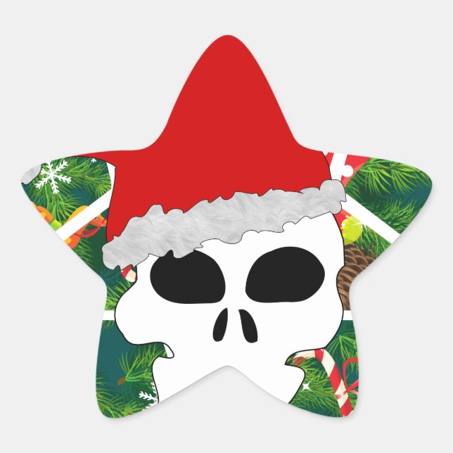 hail santa star sticker (Front)