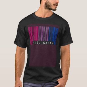 Hail Satan Bisexual Pride Flag Barcode Satanist Eq T-Shirt