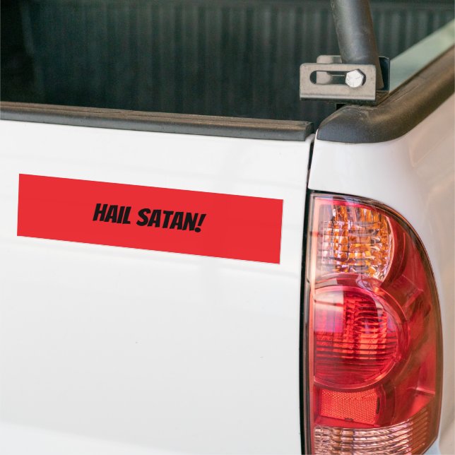 Hail Satan Bumper Sticker (On Truck)
