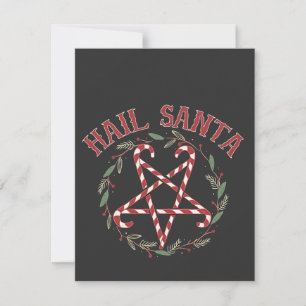 Hail Satan Christmas Krampus Xmas Devil Candy  Card