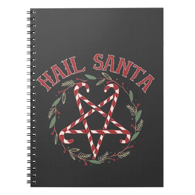 Hail Satan Christmas Krampus Xmas Devil Candy  Notebook (Front)
