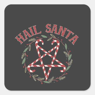 Hail Satan Christmas Krampus Xmas Devil Candy  Square Sticker