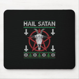 Hail Satan Goat Head Pentagram Funny Satanic Ugly Mouse Mat