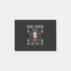 Hail Satan Goat Head Pentagram Funny Satanic Ugly Post-it Notes