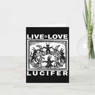 Hail Satan Live Love Lucifer With Dancing Demons O Card