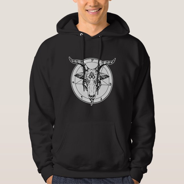 Hail Satan - Pentagram - Baphomet 666 Hoodie (Front)