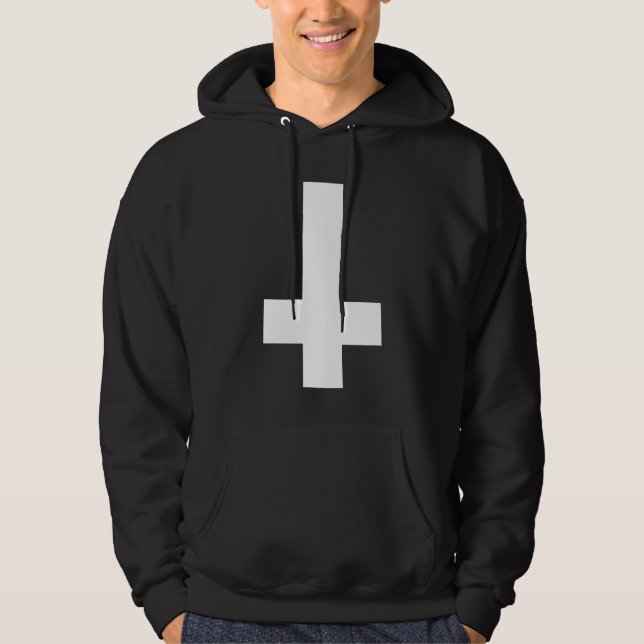 Hail Satan - Pentagram - Cross - 666 - Hoodie (Front)