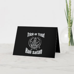 Hail Satan Pentagram Goat Halloween Card