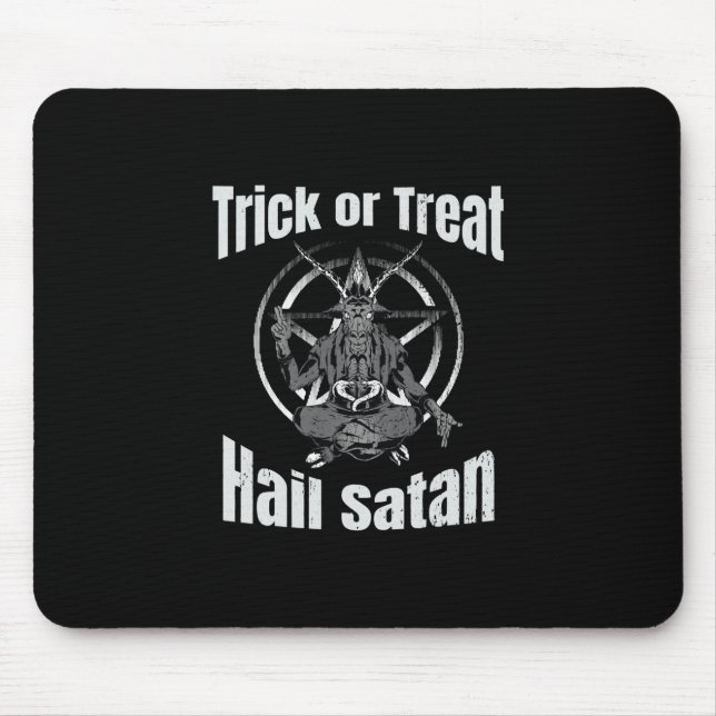 Hail Satan Pentagram Goat Halloween Mouse Mat (Front)