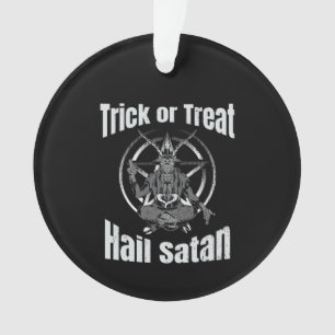 Hail Satan Pentagram Goat Halloween Ornament