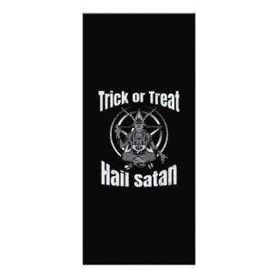 Hail Satan Pentagram Goat Halloween Rack Card