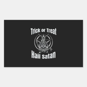 Hail Satan Pentagram Goat Halloween Rectangular Sticker