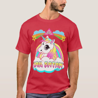 Hail Satan Rainbow Unicorn friend T-Shirt