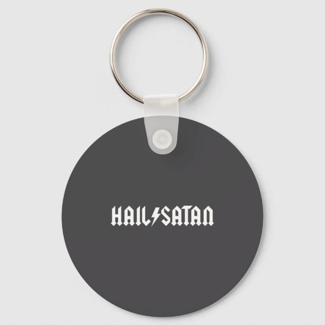 Hail Satan Rock Star  Key Ring (Front)