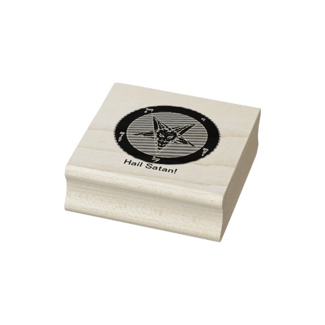 Hail Satan rubber stamp w/Baphomet (Stamp)