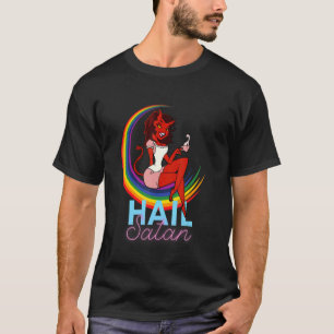 Hail Satan She Devil Rainbow Festival Club Occult  T-Shirt