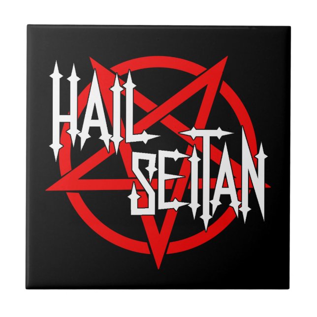 Hail Seitan Ceramic Tile (Front)