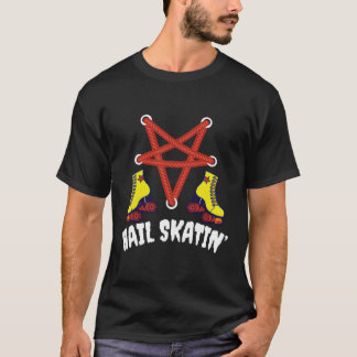Hail Skatin' Satan Punk Skating Roller Derby T-Shirt