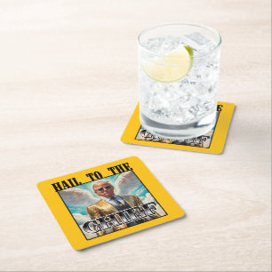 Hail to the chief - Trump 2024 Square Paper Coaster