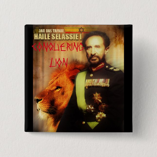 HAILE SELASSIE 15 CM SQUARE BADGE (Front)